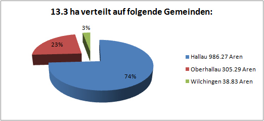 Kuchendiagramm der Rebfläche pro Gemeinde